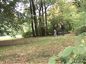 German Stepmom picked up for outdoor hump