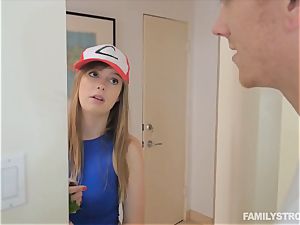 Dolly Leigh jumps on her step brothers fuck-stick