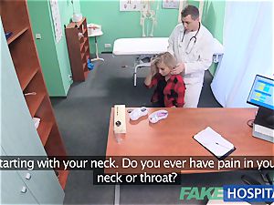 fake medical center diminutive light-haired gargles a humungous spunk-pump